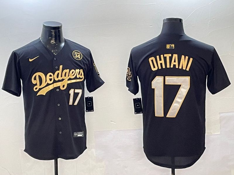 Men Los Angeles Dodgers #17 Ohtani Black Gold Game 2025 Nike MLB Jersey style 02252->los angeles dodgers->MLB Jersey